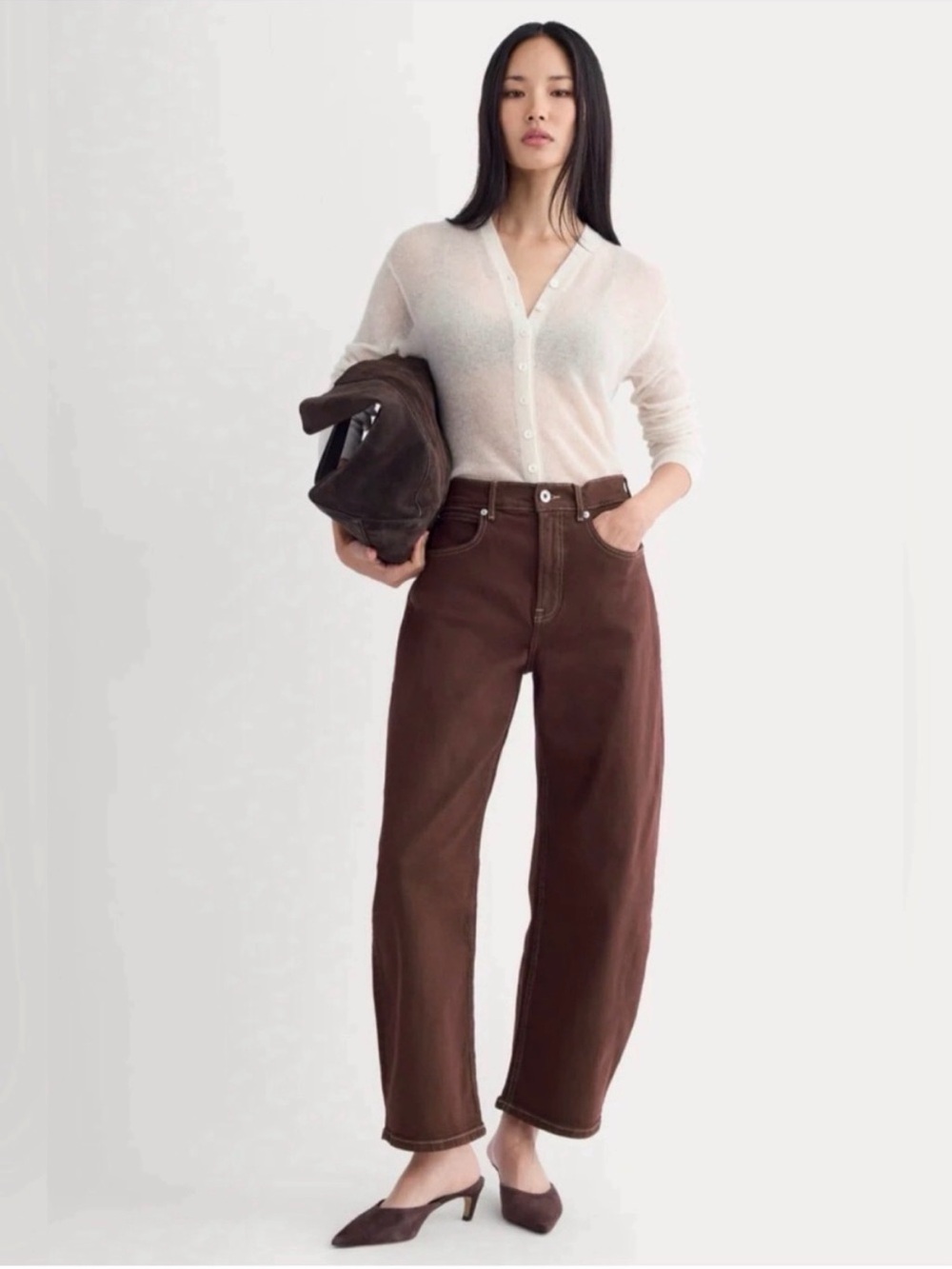 Everlane Way High Curve Jean in Bitter Chocolate, size 30R